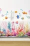 Selbstklebende Badewannen-Applikationen – Unterwasserwelt Design mit Korallen, Quallen und Muscheln, Lebendige Plastik Wand- und Badewannenaufkleber für moderne Badezimmerdekoration