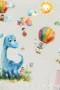 Cartoon Dinosaurier Heißluftballon Wandaufkleber, Klassischer Stil, Polyvinylchlorid Material, Einmalig Verwendbar, Abnehmbar, Selbstklebend, Dekoration Für Das Schlafzimmer