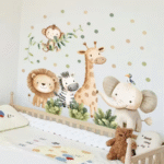 Cartoon Dschungeltiere Wandaufkleber - Abnehmbare Dekoration für Kinderzimmer, Wandkunst für das Kinderzimmer und das Babyzimmer