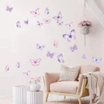 Bunte Schmetterling Wandsticker für Kinderzimmer, Schlafzimmer & Mädchenzimmer – Selbstklebende Wandtattoos als Wanddeko, Wandaufkleber & Raumdekoration für Haus, Wohnung & DIY kreative Gestaltung