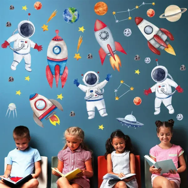 11er Set Niedliche Bär- & Hasenwolken Wandsticker – Abnehmbare Wandaufkleber für Kinderzimmer, Schlafzimmer, Klassenzimmer & Spielzimmer mit Sternen & Wolken - Image 2