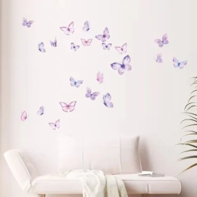 Bunte Schmetterling Wandsticker für Kinderzimmer, Schlafzimmer & Mädchenzimmer – Selbstklebende Wandtattoos als Wanddeko, Wandaufkleber & Raumdekoration für Haus, Wohnung & DIY kreative Gestaltung