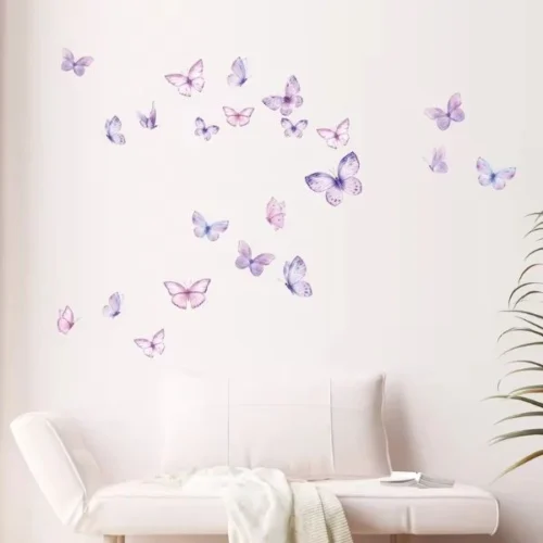 Bunte Schmetterling Wandsticker für Kinderzimmer, Schlafzimmer & Mädchenzimmer – Selbstklebende Wandtattoos als Wanddeko, Wandaufkleber & Raumdekoration für Haus, Wohnung & DIY kreative Gestaltung
