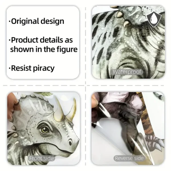 2er Set kreative Dinosaurier Wandaufkleber für Schlafzimmer, Wohnzimmer, Flur, Eingang, Kinderzimmer, Selbstklebende Dekoration, Dinosaurier Wandtattoo, Wandsticker für Kinder, Wanddeko - Image 3