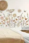 1 Stück Vintage Wandsticker mit botanischem Motiv – Löwenzahnblüten, Zweige & Blätter | Selbstklebende, matte Deko | Unregelmäßiges Blumen-Design für Wohnzimmer, Schlafzimmer & Natur-inspirierte Wandgestaltung – Einfach anzubringen, ablösbar