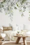 2 Stück Wandsticker mit eleganten grünen Blättern & floralen Motiven (59,94 x 29,97 cm) – Selbstklebend, wasserfest & leicht anzubringen | Natur-inspirierte Pflanzendeko für Schlafzimmer, Wohnzimmer & Hintergrundgestaltung – Wanddekoration für Zuhause