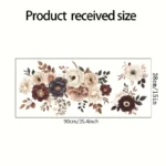 Elegantes Blumen Wandtattoo – Vinyl Wandsticker in Weiß, Beige, Rot & Schwarz für Wohnzimmer, Schlafzimmer & Flur, Selbstklebend mit Glänzender Oberfläche