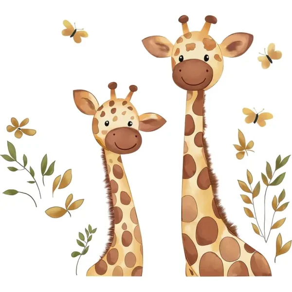 Zwei Giraffen Wandsticker für Wanddekoration, Zimmer Dekoration, Wohnzimmer Dekoration, Kinderzimmer Wandaufkleber, Dekoration für Kinderzimmer - Image 3
