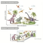 2er Set kreative Dinosaurier Wandaufkleber für Schlafzimmer, Wohnzimmer, Flur, Eingang, Kinderzimmer, Selbstklebende Dekoration, Dinosaurier Wandtattoo, Wandsticker für Kinder, Wanddeko