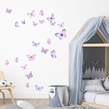 Bunte Schmetterling Wandsticker für Kinderzimmer, Schlafzimmer & Mädchenzimmer – Selbstklebende Wandtattoos als Wanddeko, Wandaufkleber & Raumdekoration für Haus, Wohnung & DIY kreative Gestaltung - Image 4