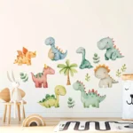 1 Dinosaurier Wandaufkleber für Schlafzimmer, Flur, Wohnzimmer & Veranda – Selbstklebende Wanddekoration für Wohnzimmer, Büro, Hintergrundwand & Heimdekoration | Glänzende Wandkunst im Dinosaurier-Thema