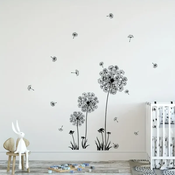 Dandelion Wandtattoo – Selbstklebendes Blumenaufkleber für Wohnzimmer, Schlafzimmer und Kinderzimmer Dekoration - Image 5