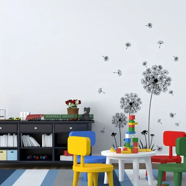 Dandelion Wandtattoo – Selbstklebendes Blumenaufkleber für Wohnzimmer, Schlafzimmer und Kinderzimmer Dekoration - Image 3