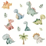 1 Dinosaurier Wandaufkleber für Schlafzimmer, Flur, Wohnzimmer & Veranda – Selbstklebende Wanddekoration für Wohnzimmer, Büro, Hintergrundwand & Heimdekoration | Glänzende Wandkunst im Dinosaurier-Thema