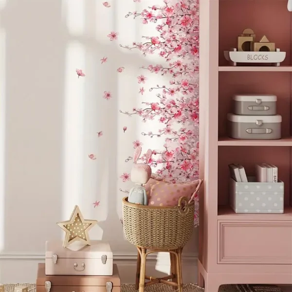 Florale Wandtattoos mit Schmetterlingen – Selbstklebender Wandaufkleber im Blumenranken Design, Dekor für Küche, Fenster & Wohnzimmer - Image 8
