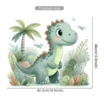 Dinosaurier Wandsticker – Süßes Cartoon Design für Kinderzimmer, Selbstklebende Wanddeko, Wandaufkleber für Spielzimmer, Babyzimmer und Schlafzimmer
