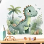 Dinosaurier Wandsticker – Süßes Cartoon Design für Kinderzimmer, Selbstklebende Wanddeko, Wandaufkleber für Spielzimmer, Babyzimmer und Schlafzimmer
