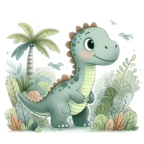 Dinosaurier Wandsticker – Süßes Cartoon Design für Kinderzimmer, Selbstklebende Wanddeko, Wandaufkleber für Spielzimmer, Babyzimmer und Schlafzimmer