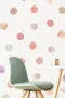 Polka Dot Wandsticker, Aquarell Wandaufkleber – 36 Teile, Set aus 3, Abziehbare und Haftende Wanddekoration für Wohnzimmer, Schlafzimmer, Kinderzimmer, Kinderzimmer Wandtattoos